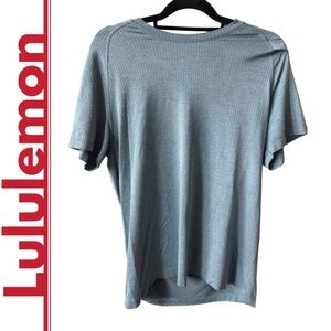 Lululemon: Blue Mesh Tee, Size Medium.